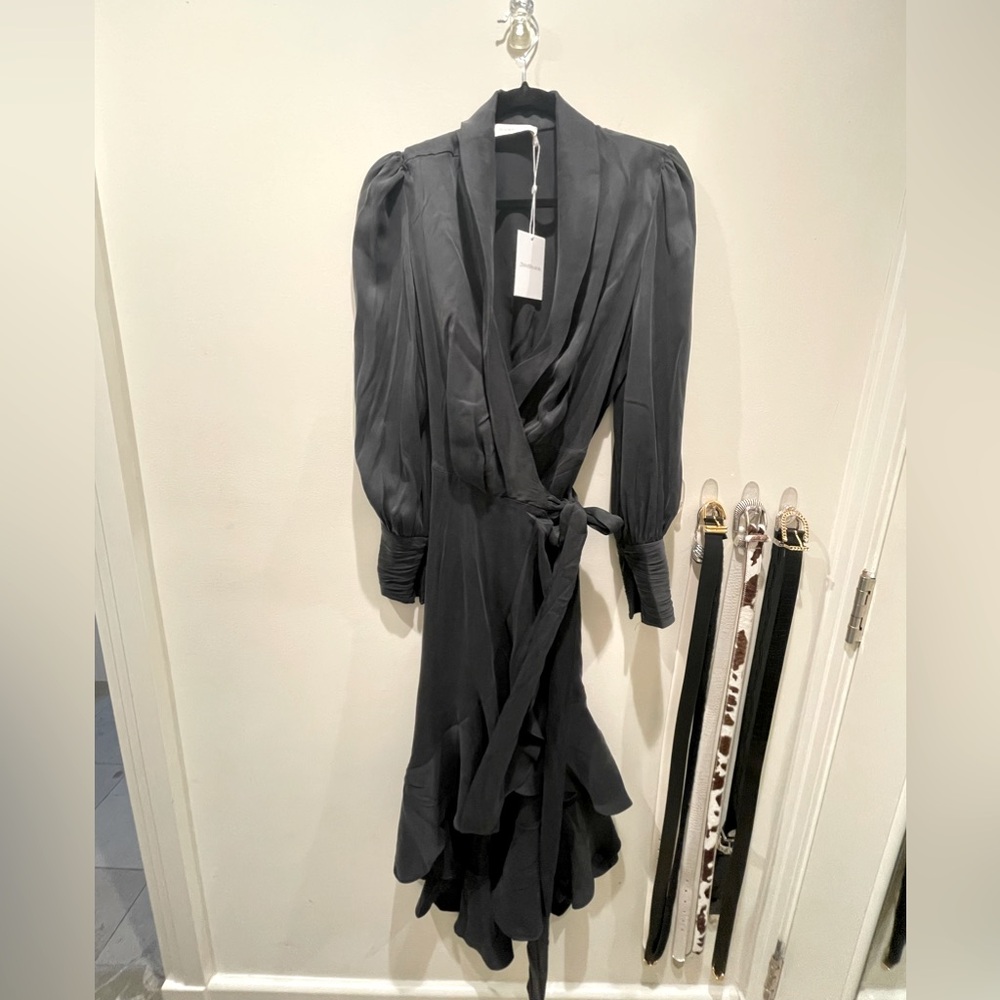 Zimmerman Silk Wrap Midi Dress